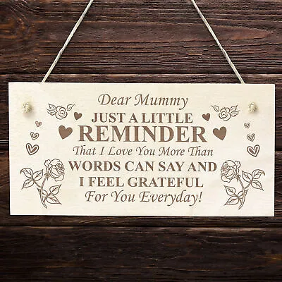 Mummy Gifts I Love You Engraved Wood Sign Mummy Birthday Christmas Gifts • £3.99