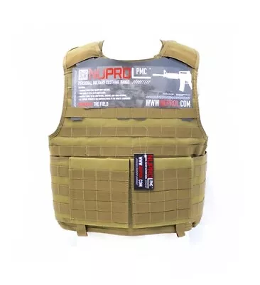 Nuprol PMC Plate Carrier Tan Airsoft MilSim Clearance Free UK Delivery • £44.99