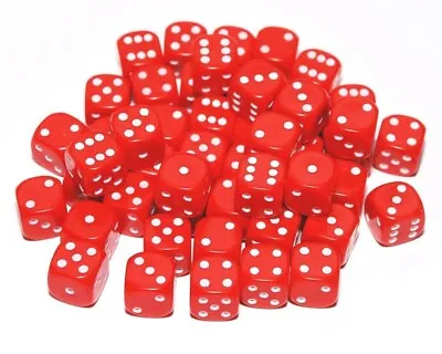 50 Red Dice 12mm  D6 (6 Sided) • £3.95