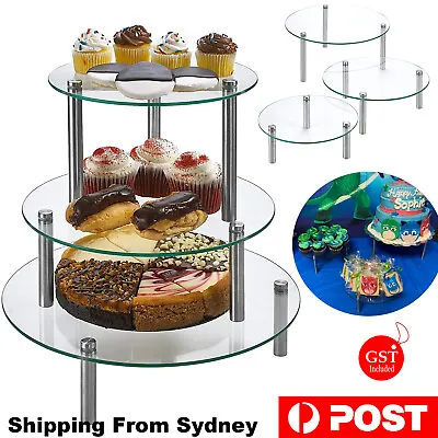 3Tier Round Cupcake Cake Stand Acrylic Display Holder Dessert Rack Party Wedding • $32.99