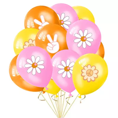 12pcs 12  Daisy Flower Peace Hand Sign Latex Balloon Birthday Party Event Decor • £3.88