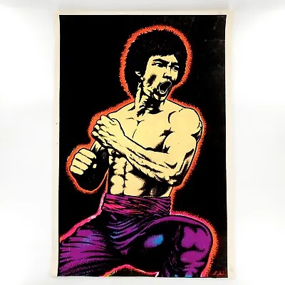 Vintage Bruce Lee Flocked Velvet Blacklight Poster 34  X 23  • $150