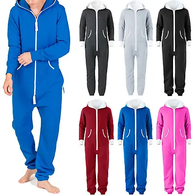 $33.99 • Buy Mens Adult 1onesie Pajamas All In 1 Hooded Non Footed Playsuit OnePiece Jumpsuit