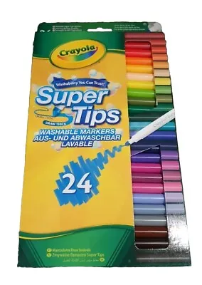 Crayola Super Tips Felt Tip Pack Of 24 Pens Washable Markers • £9.99