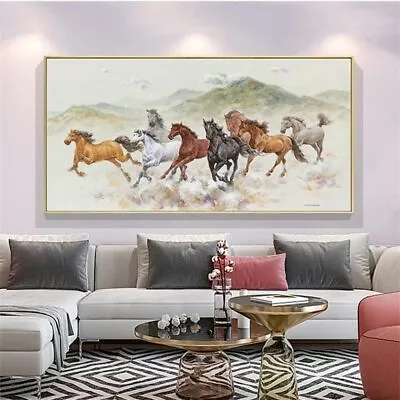 Vintage Running Horses Canvas Painting Animal Poster Wall Art Prints Art Picture • $26.31