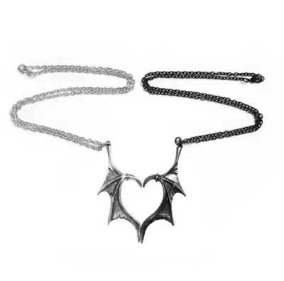 £5.90 • Buy 2 Dragon Gothic Silver Charm Pendant Chain Necklace Set Couples Gift For Him Her