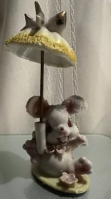 Vintage Anthropomorphic Bunny With Twirling Umbrella • $4.99