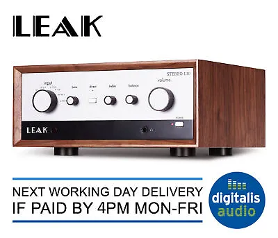 LEAK Stereo 130 Integrated Amplifier Bluetooth Optical Coax USB Inputs Walnut  • £849