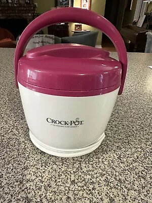 Mini Crock-Pot Lunch Crock Warmer White & Pink  20 Oz | Never Been Used • $22.99