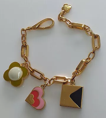 Orla Kiely  Gold Charm Coloured Iconic Statement Bracelet • £120