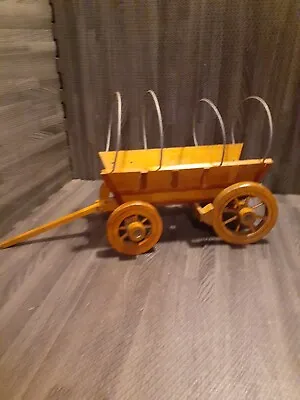 $14 • Buy Vintage Wooden Wagon Decor 10 Inch Covered  Wagon Project?