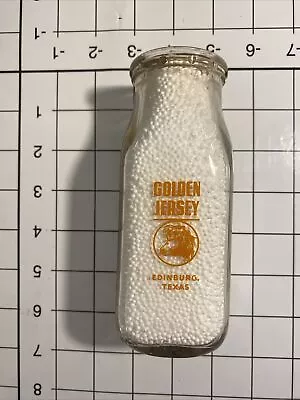 Edinburg Texas Tx Golden Jersey Pint Size Milk Bottle Nice • $39.99