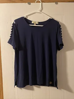 Michael Kors Women's Size L Navy Short Sleeve Top • $25