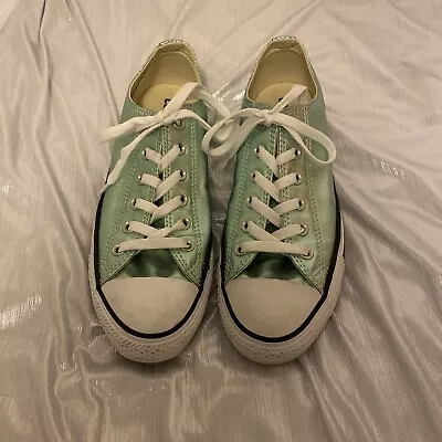 Converse Shoes Green Metallic Womens Size 9 Mens 7 All Star Low Top See Note • $20