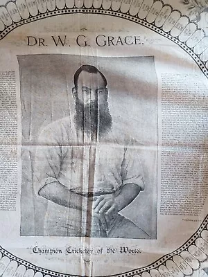 W G Grace World Champion Cricketer 100 Century Victorian Handkerchief  1895 Rare • £129.99