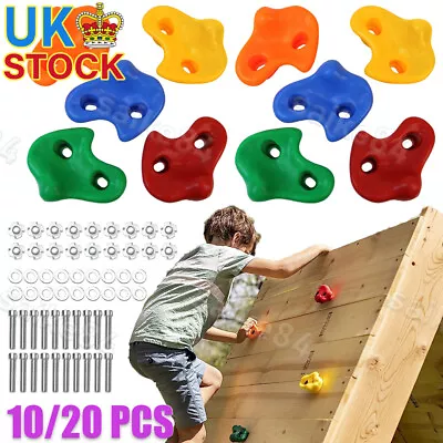 20x Kids Climbing Stones Bolt On Climbing Frame Wall Holds Rocks Grips Mix-color • £25.96