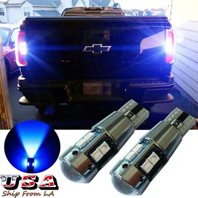 Error Free 8000K Blue LED Bulbs For Backup Reverse Parking Light T10 168 194 921 • $18.99