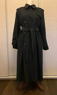 Max Mara Marina Rinaldi Classic Full-Length Cotton Twill Trench Coat Navy 16 • £150