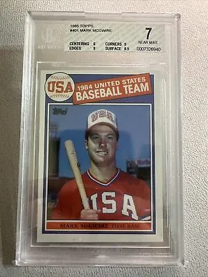 1985 Topps Mark McGwire RC Rookie Card 1984 USA Baseball Team BGS 7 A's #401 • $19.95