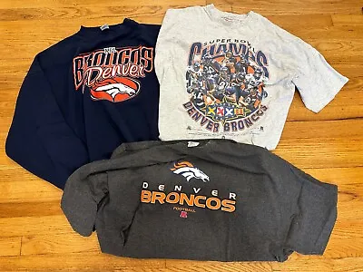 Denver Broncos Vintage Clothing Lot 3XL  XXL Sweatshirt Shirts • $59.99
