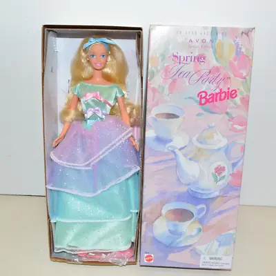 BARBIE SPRING TEA PARTY Doll Mattel 1994 NRFB Complete Nice Collectible Avon • $13.99