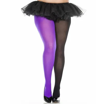$12.83 • Buy Music Legs Plus Size Opaque Jester Tights|Fancy Dress Tights