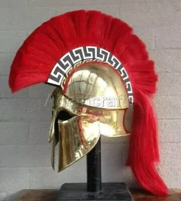 18 Gauge Steel Brass Coated Spartan Helmet.Medieval Greek Corinthian Helmet • $80