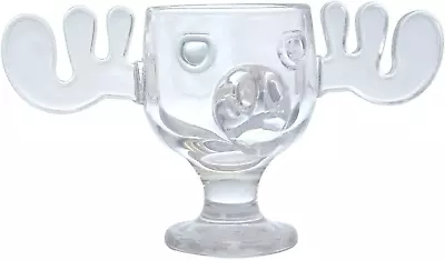 Glass 8Oz Christmas Moose Mug Goblet • $41.49