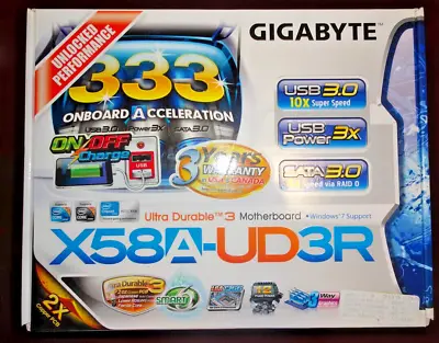 Gigabyte GA-X58A-UD3R 2.0 Motherboard & FREE INTEL I7-920 CPU & Cosair DDR3 12GB • $79.99