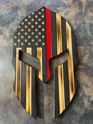 Thin Red Line Fire Fighter Spartan Helmet Gift For Firefighters Fireman Thin • $111.25