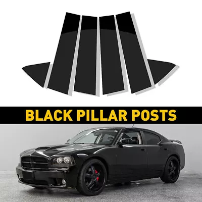 For 2006-2010 Dodge Charger Glossy Black Door Windows Pillar Post Trim Cover New • $14.24