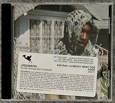 JPEGMAFIA All My Heroes Are Cornballs Promo CD - Rare ORG. 2010 Cloud Trap Rap • $10.49