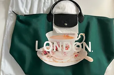 Limited Edition Harrods Teacup Longchamp Le Pliage London Travel Bag • $600