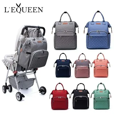Lequeen Large Capacity Mummy Maternity Nappy Bag Diaper Bag Travel Backpack New • £34.88