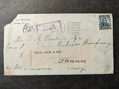 1909 Steamer SS La TOURAINE Naval Cover South Orange NJ To Florence Italy • $9.99