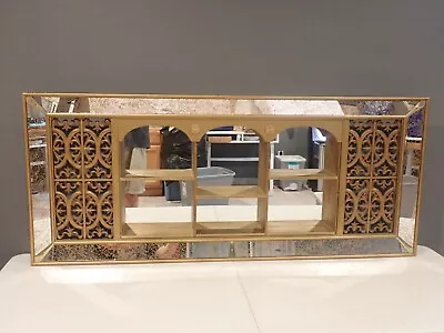 $249.93 • Buy Vintage MCM Mid Century Modern Retro Gold Mirrored Shadow Box Wall Shelf