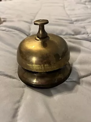 Vintage Brass Front Desk Bell Rings Works Fine Rare • $13.95