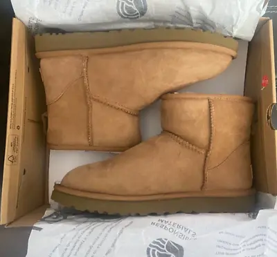 UGG Womans Classic Mini Ll Size 6 Chestnut 1016222 New In Box • $94.99