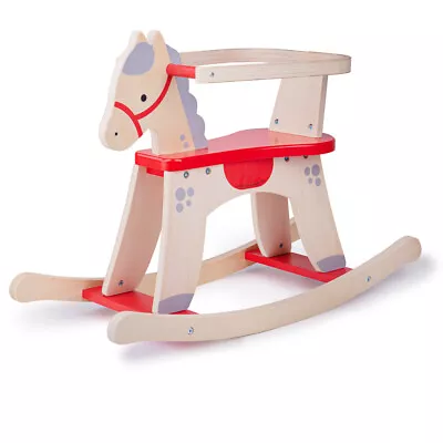 Bigjigs Toys Classic Wooden Rocking Horse Removable Safety Guard Baby Rocker • £89.99