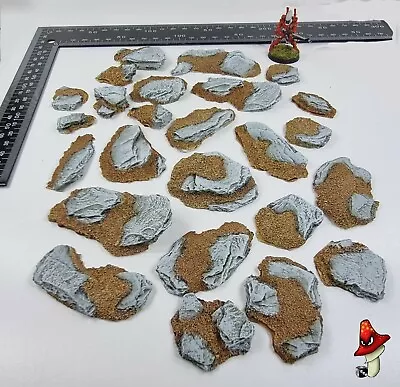 25 X Resin Rock Outcrops Scatter Scenery Or Extra Bases Detail 40k AoS Wargame • £12.99