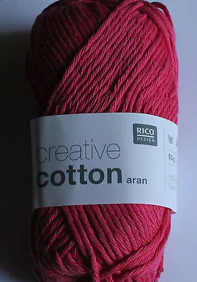 Rico Creative Aran Weight 100% Cotton Yarn.Washable Various Colours. • £1.75