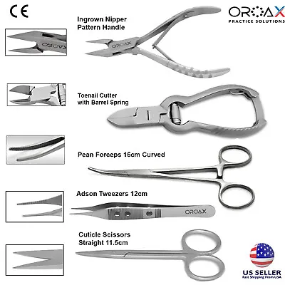 Podiatry Set Ingrown Nipper Cutter Toenail Cuticle Removal Scissors Chiropody • $8.90