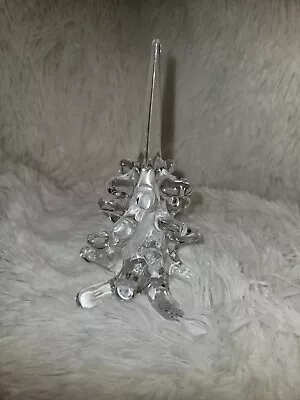 Vintage Marcoli 6” Solid Clear Art Glass Crystal Christmas Tree • $58