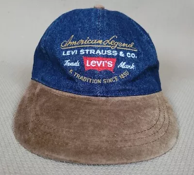 Levi’s Strauss Vintage 80s American Legends Denim Suede Hat Cap Strapback • £44.95