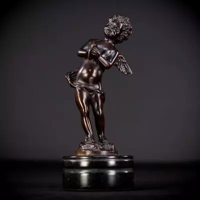 Angel Bronze Sculpture By A Moreau | French Antique 1800s Puto Statue | 11 _ • $485