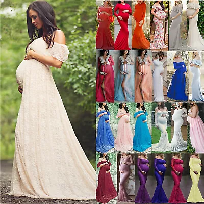 $26.12 • Buy Women Maxi Dress Maternity Pregnant Party Gown Dresses Photo Shoot Photography