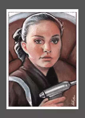 Padme Amidala Original Pastel Sketch Card ACEO Star Wars Natalie Portman • £45