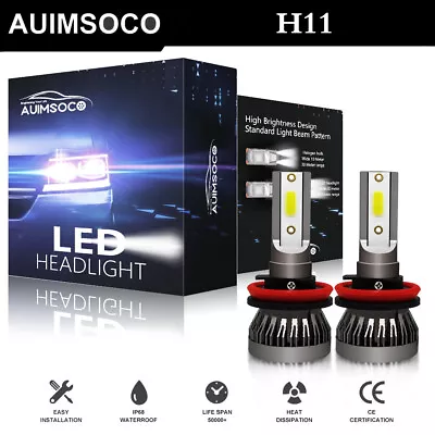 For GMC Sierra 1500 2007-13 Yukon 2015-19 Low Beam White H11 LED Headlight Bulbs • $23.99