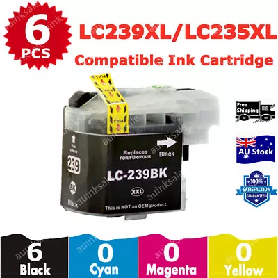 6X Ink Cartridge LC239XLBK LC239 XL Black For Brother MFC-J5320DW MFC-J5720DW • $28.40