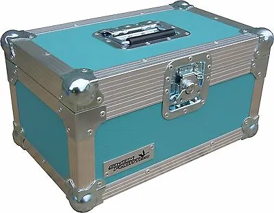 7  Single 200 Swan Flight Case Vinyl Record Box (Turquoise Rigid PVC) • £90.60